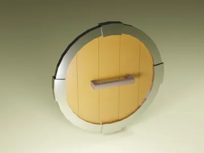 low poly circular metal plate Free low-poly 3D model