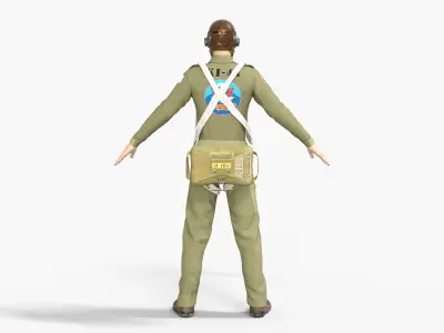 Japanese WW2 Pilot Uniform Low-poly 3D model