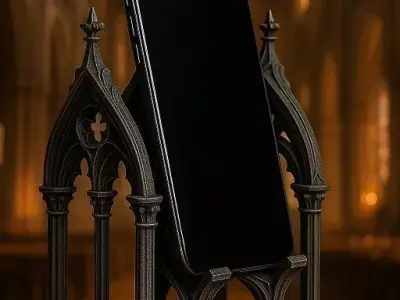 Cathedral-inspired phone holder 3D print model