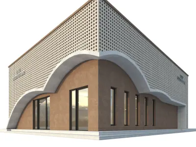 Modern Commercial Building No9 Low-poly 3D model