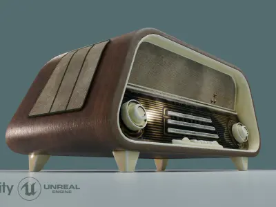 Old Radio Low-poly 3D model