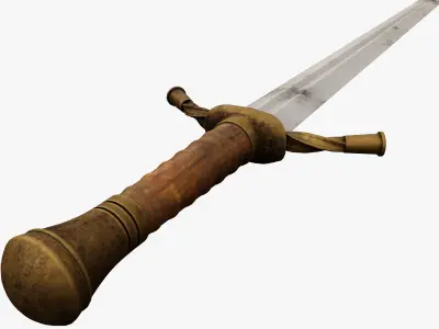 Medieval weapons Low-poly 3D model 8