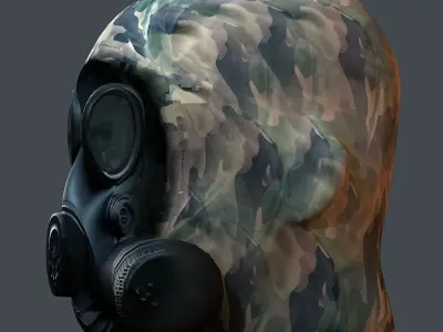 Helmet 3d model military combat Military scifi Low-poly Low-poly 3D model