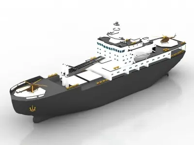 military ship 3D model 8
