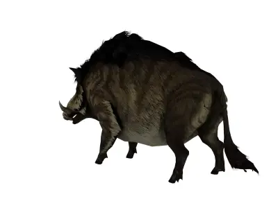 Wild Boar Creature 3D Model  Rigged Game Ready Fantasy Animal Low-poly 3D model