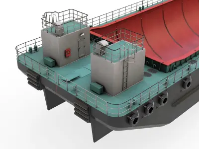 Split Hopper Barge 3D model