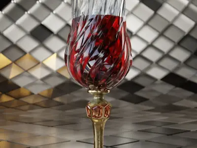 Vintage wine glass 3D model