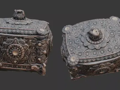 Ornate Box Scan Low-poly 3D model