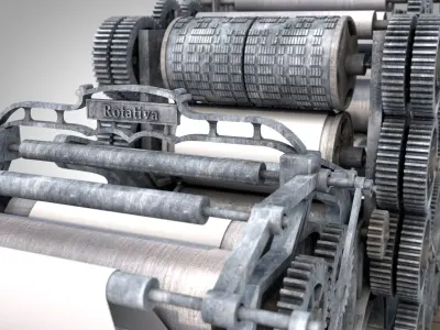 Newspaper Rotary 3D model