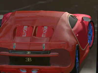 Bugati car model Free low-poly 3D model