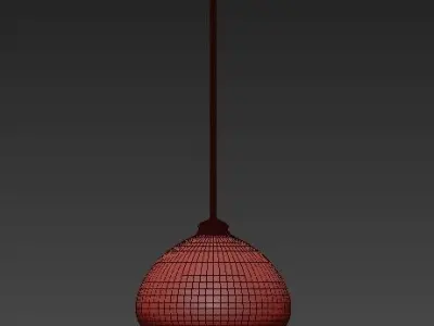 Amonte 1 Light Satin Gold Pendant with Matte Opal Glass Shade 3D model purchase