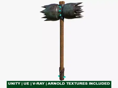Dragon Skin War Hammer All PBR Unity UE Textures Included  Low-poly 3D model