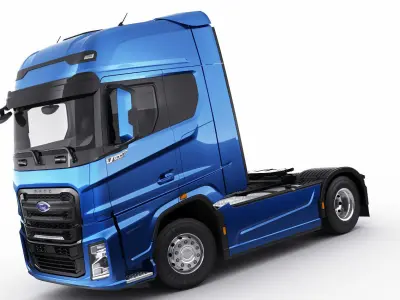 F-max 2019 truck with trailer 3D model