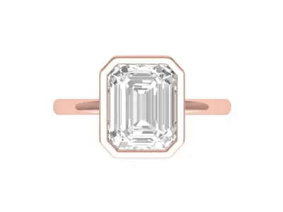 Emerald Solitaire Bazel Ring 3D print model