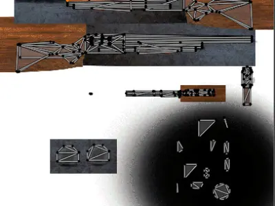low poly shotgun Low-poly 3D model