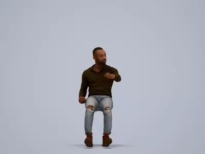 00174Terrell006 - Adult Black man driving car in casual attire 3D model