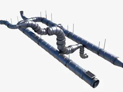 Ventilation System Low-poly 3D model