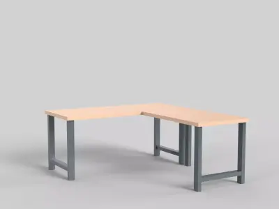 Uline H-8404 L-Shaped Industrial Packing Table Free low-poly 3D model