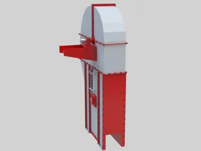 Bucket Elevator - Wheat Grain Flour Milling Machine Low-poly 3D model