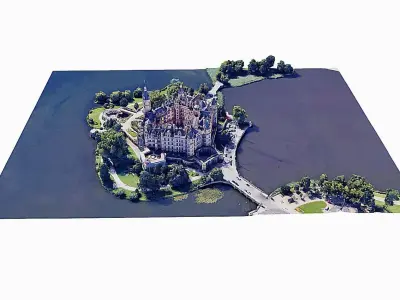 Schwering Castle - Palace - close up Low-poly 3D model