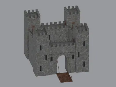 Castle Low-poly 3D model 4