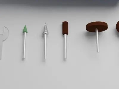 Mini-drill with accessories 3D model