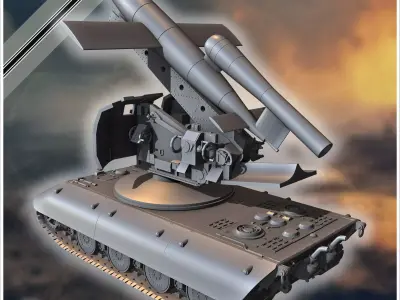 E-100 mit Raketenwerfer V-1 Rakete Entwicklung rocket artillery 3D print model