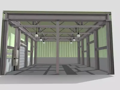 Warehouse Interior - Stylised Low-poly 3D model