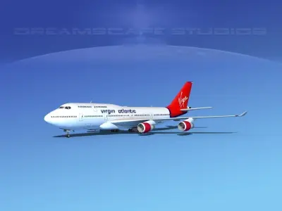 Boeing 747-400 Virgin Atlantic 3D model purchase