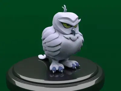 Owl low poly bird 3D model