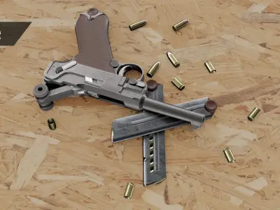 Luger P08  Low-poly 3D model