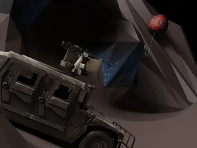 Military Island Low-poly 3D model