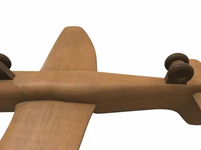 Free wooden airplane toy Free 3D model