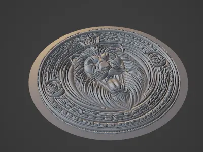 Lion Football Medallion 3D print model