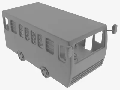 Mini Bus Low-poly 3D model purchase