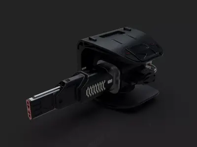 Laser Cannon Design - Weapon for Turret Low-poly 3D model