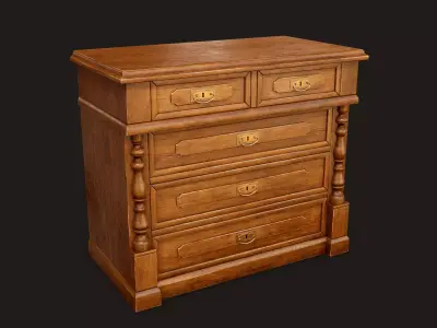 Vintage Dresser - PBR Game Ready Low-poly 3D model