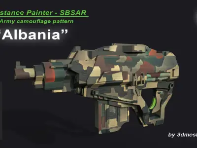 Albania - Army Camouflage Pattern - SBSAR Material 3D model