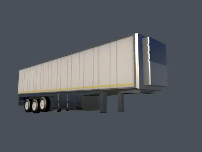 Refrigerator semi trailer Low-poly 3D model