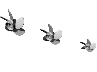 3 Sizes 5 Blade Propeller 3D print model