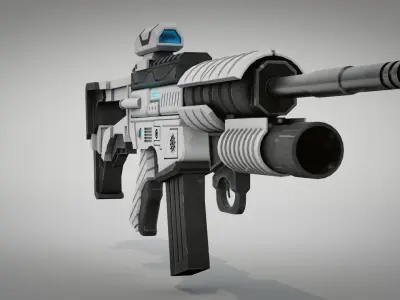 Sci-fi Weapon Rifle Low-poly 3D model