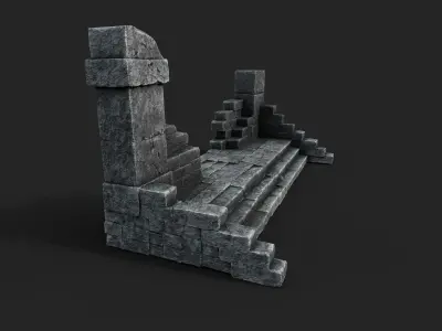 Old Stairs Low-poly 3D model