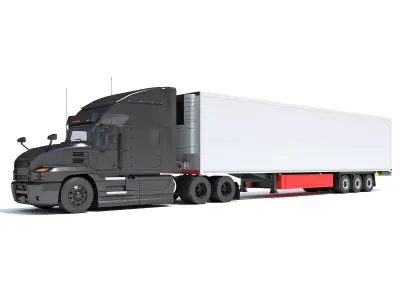 Truck with Reefer Refrigerator Trailer 3D model order