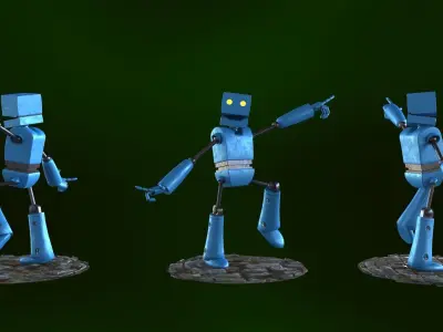 Game Robot Traveler Low-poly 3D model