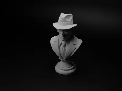 Spy Agent Bust Chess 3D print model buy