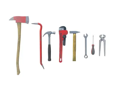 Workshop tools - Clean and dirty Low-poly 3D model