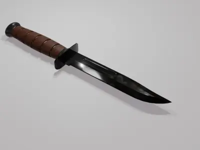 USMC KABAR Combat Knife Low-poly 3D model