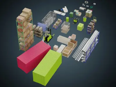 Warehouse Props Collection 1 Basic 3D Model Pack