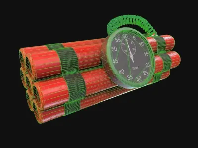TNT With Timer PBR Low-poly 3D model Low-poly 3D model