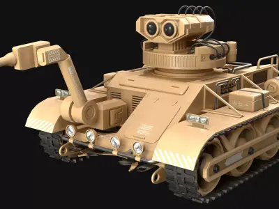Robot Concept-3-Desert-Clean Low-poly 3D model